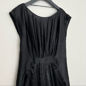 BCBG Max Azria Black Satin Open Back Shorts Romper Size XS